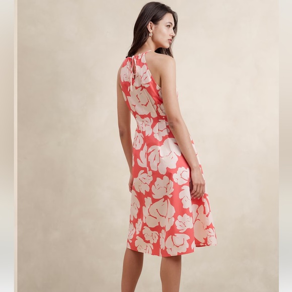✨✨NWT BANANA REPUBLIC POPLIN HALTER MIDI DRESS‎ - Picture 4 of 5